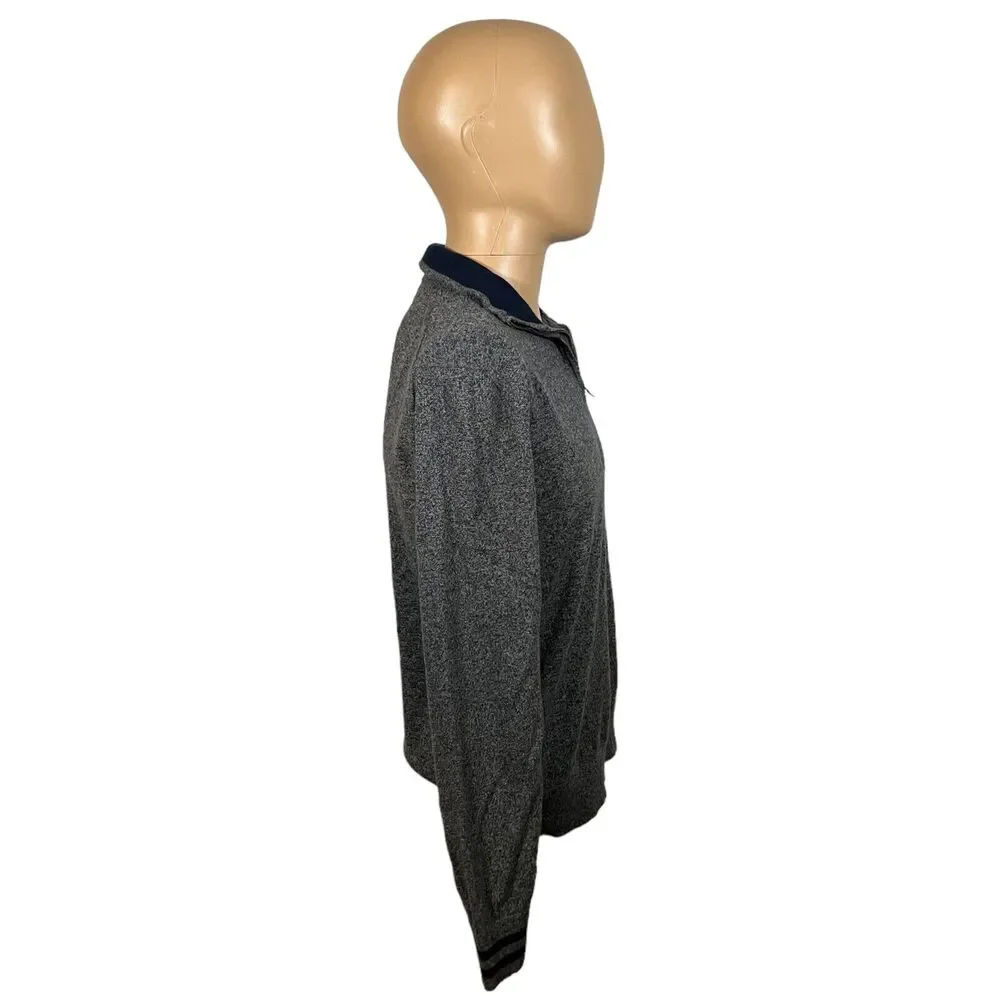 Banana Republic Sweater Mens Small Gray Pima Cotton Cashmere 1/4 Zip Pullover